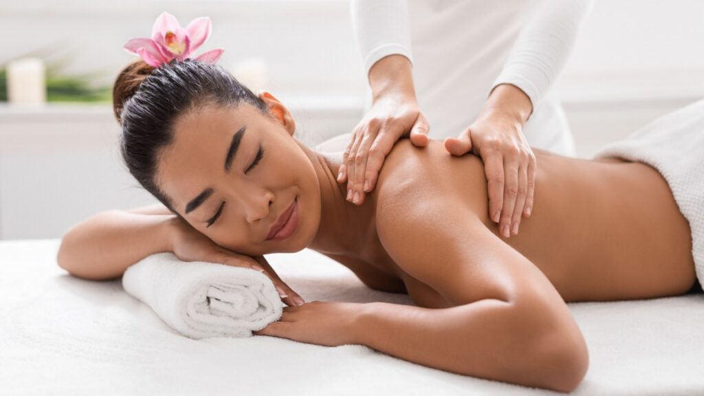 Woman in her massage therapy